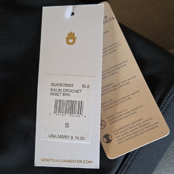 Spiritual Gangster Sports Bra with Crochet Trim - Picture 7 of 7